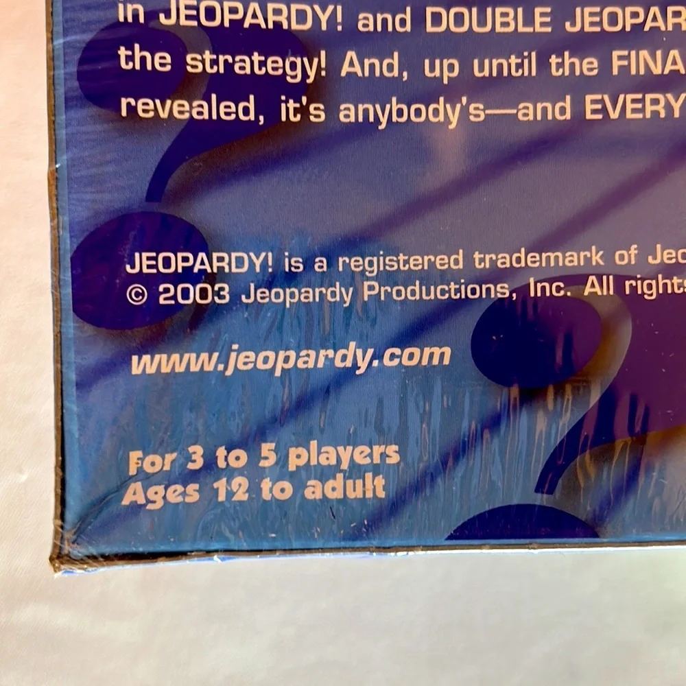 2003 NIB Jeopardy! America’s favorite quiz show! Board Game ages 12+
